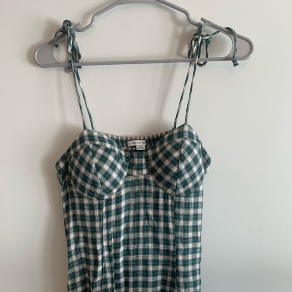 American Eagle Plaid Green Dress - Picture 3 of 6